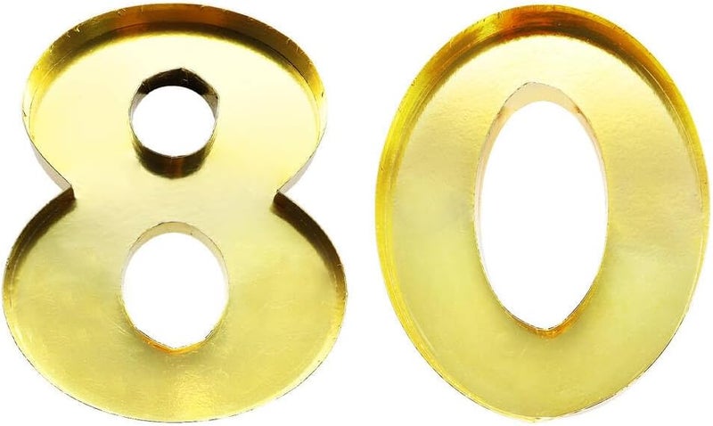 WENPACK 12inch Cardboard Number Fillable Cutouts Paper Mache for Charcuterie Sweet Food Birthday Treat (Gold, 80) - Image 3